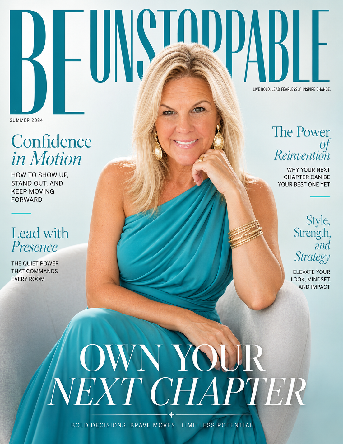 Meredith Medland on the cover of Be Unstoppable magazine